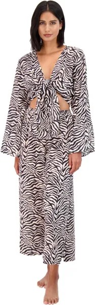 Пижамные брюки Sanctuary Modern Kitty Slit Side Crop Pants Cover-Up, цвет White/Sand