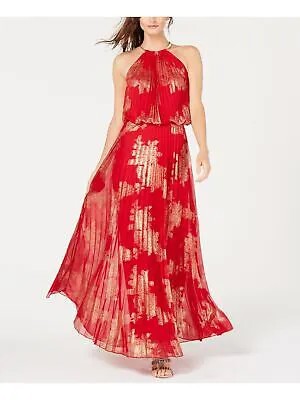 MSK Женское красное платье макси с эластичной талией и эластичной талией без рукавов MSK 12