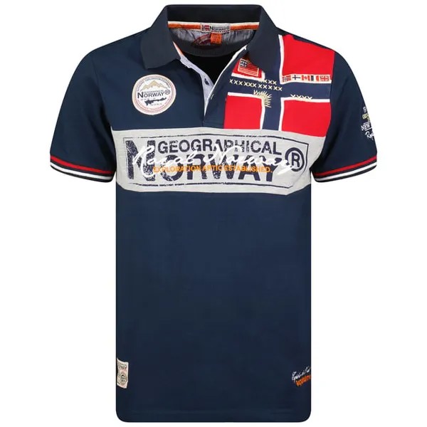 Мужская рубашка-поло с коротким рукавом sx1132hgn Geographical Norway, синий