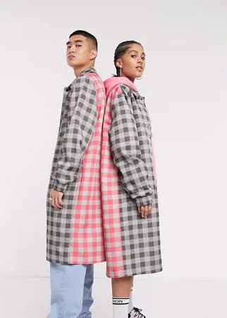 Длинный макинтош в клетку COLLUSION Unisex-Мульти