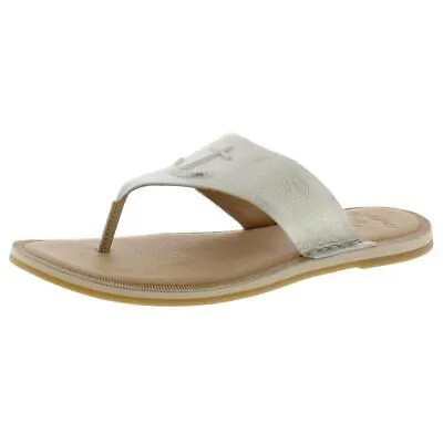 Sperry Womens Seaport Silver Thong Sandals Shoes 7.5 Medium (B,M) BHFO 4994