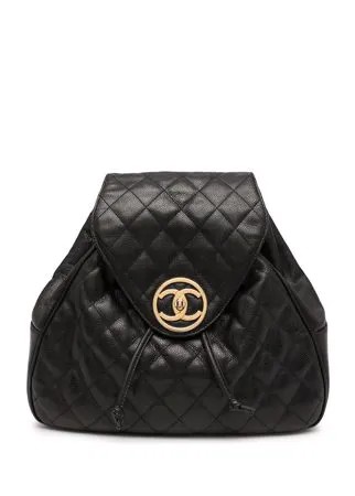 Chanel Pre-Owned стеганый рюкзак 1990-х годов с логотипом CC