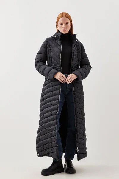 Высокое легкое складное пальто макси Karen Millen, черный