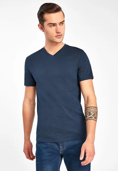 Футболка базовая V-NECK T-SHIRT-SLIM FIT Next, цвет blue