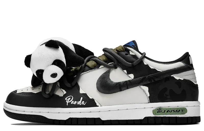 Кроссовки Nike Dunk Skateboarding Shoes Women's Low-top Black/beige, черный/бежевый