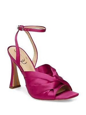 SAM EDELMAN Женские розовые босоножки на каблуке с расклешенным каблуком и ремешком лавандового цвета с перекрученным ремешком, размер 8,5 м