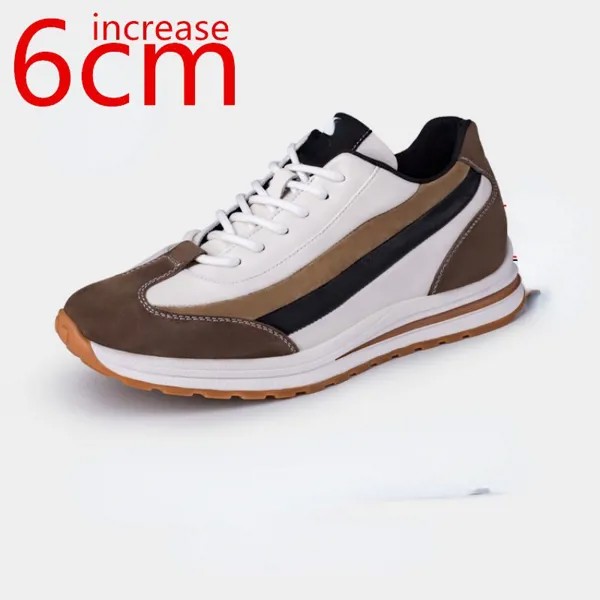 Кроссовки мужские невидимые увеличивающие рост 6 см, спортивная обувь для отдыха, корейские повседневные увеличивающие рост кожаные туфли