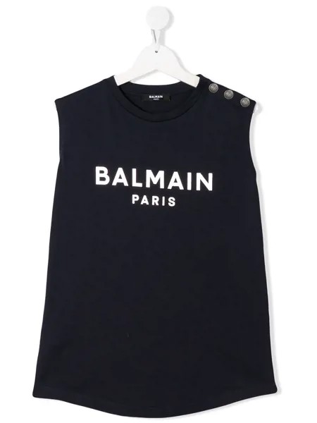 Balmain Kids топ на пуговицах с логотипом