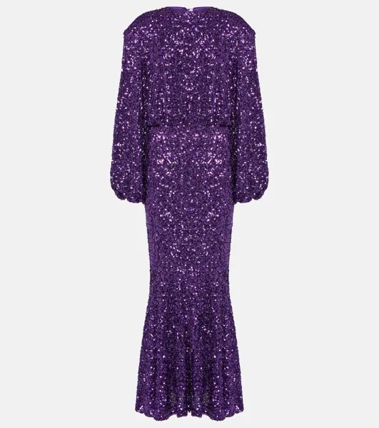 Платье макси с пайетками Rotate Birger Christensen, фиолетовый