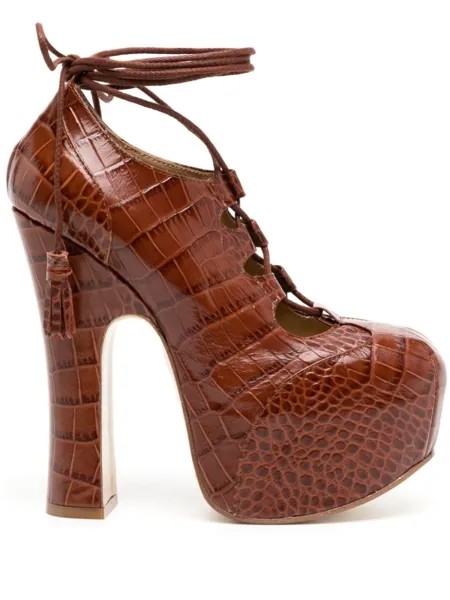 Vivienne Westwood туфли Elevated Ghillie 145 на платформе, коричневый