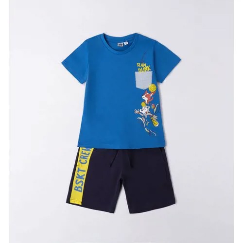 Комплект одежды Ido, футболка и шорты, повседневный стиль, размер 7A, синий