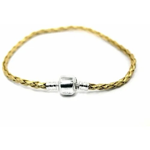 Браслет-цепочка Handinsilver ( Посеребриручку ) Кожаная основа для браслета с шармами, 1 шт., размер 17 см, золотистый