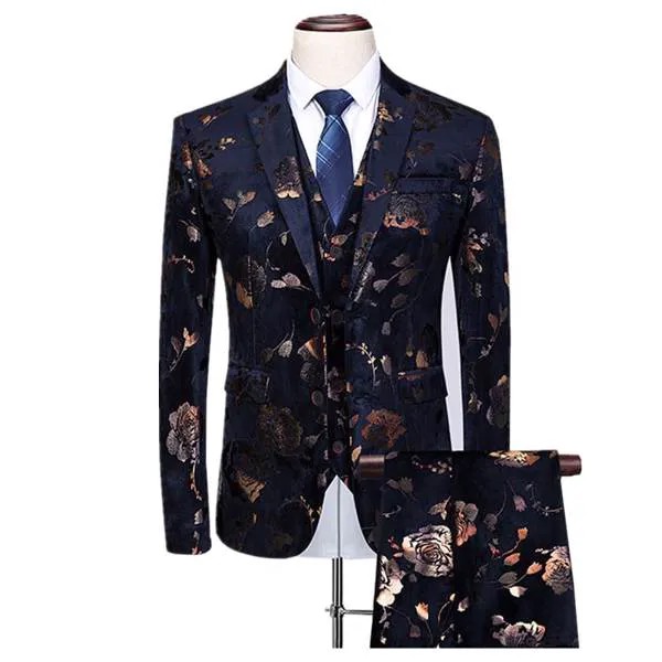 2021 модные мужские костюмы, Homme Taille 5XL Ternos Masculinos, облегающие винтажные Цветочные мужские костюмы, блейзеры с цветочным принтом для мужчин