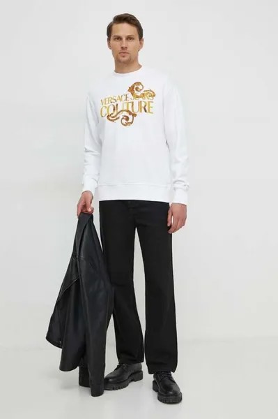 Хлопковая толстовка Versace Jeans Couture, белый