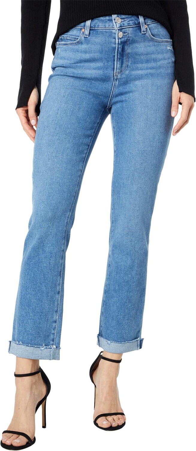 Джинсы Paige Cindy w/ Double Button + Raw Cuff in Neelah Distressed, цвет Neelah Distressed