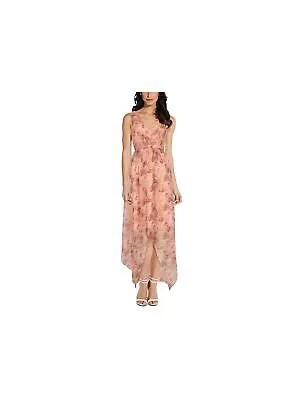 ADRIANNA PAPELL Женское розовое макси-платье без рукавов с высоким и низким подолом 18