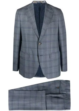 ETRO клетчатый костюм с однобортным пиджаком