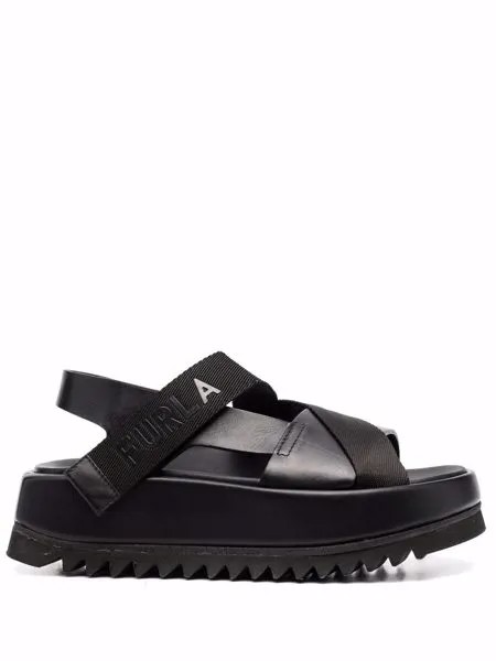 Furla logo-plaque sandals