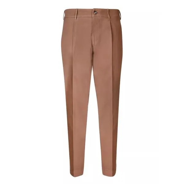 Брюки cotton trousers brown Dell'Oglio, коричневый