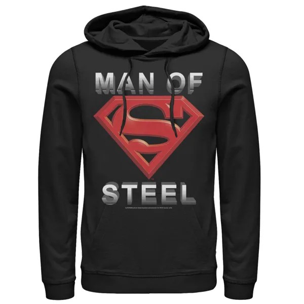 Мужская толстовка с логотипом Superman Man Of Steel DC Comics, черный