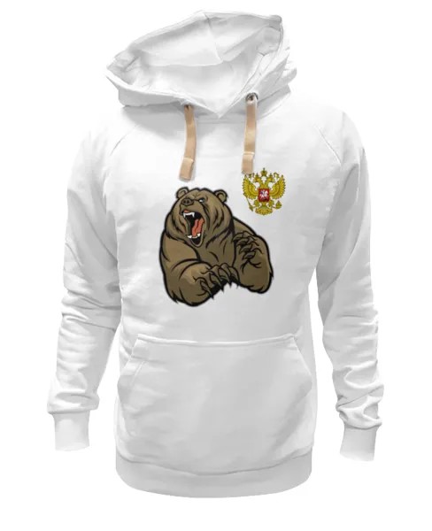 Худи Printio Россия белое 2XL