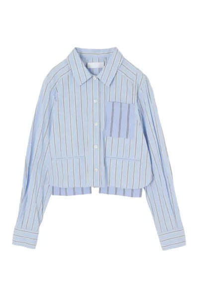Голубая женская короткая рубашка Moussy