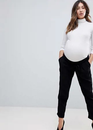 Брюки-галифе с поясом оби ASOS DESIGN Maternity-Черный