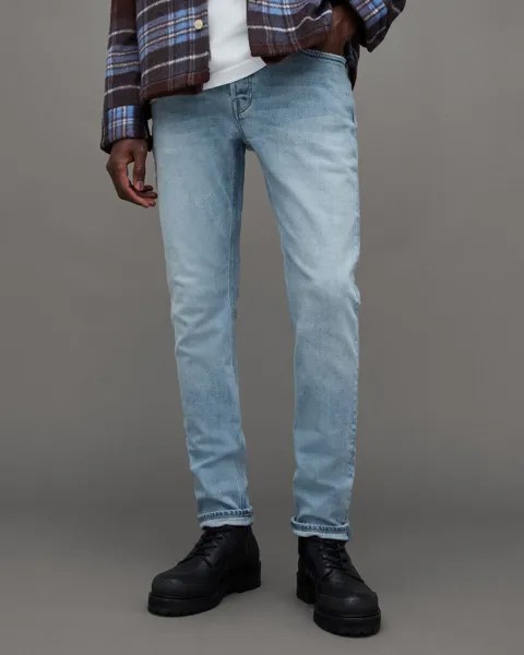 Джинсы Rex Slim Fit из мягкого эластичного денима AllSaints, светлый индиго