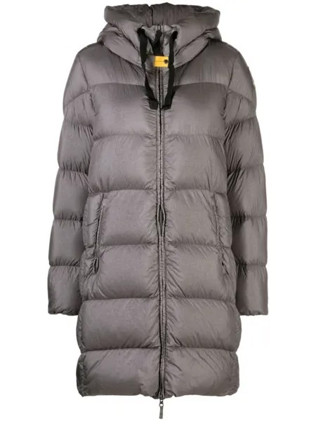 Parajumpers пуховик с нашивкой-логотипом, серый