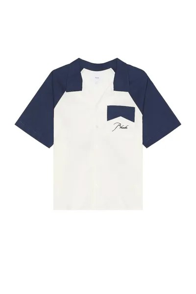 Рубашка Rhude Raglan Poplin Button Up In, цвет Navy & Cream