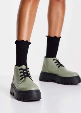 Ботинки цвета хаки на шнуровке ASOS DESIGN Abuzz-Зеленый цвет