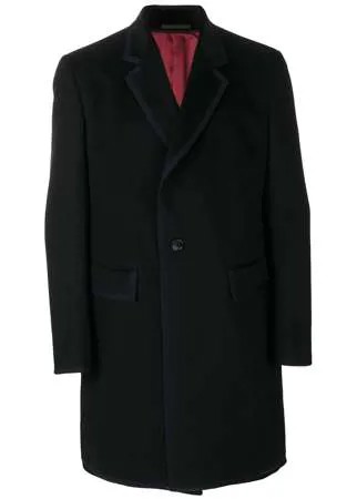 Gucci однобортное пальто с контрастной отделкой