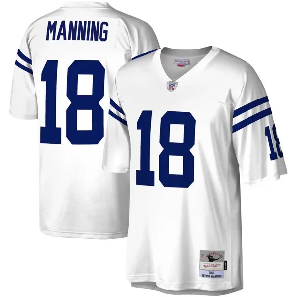 Мужская белая майка Mitchell & Ness Peyton Manning Indianapolis Colts Legacy Replica