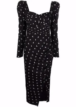 Self-Portrait polka dot-print midi dress