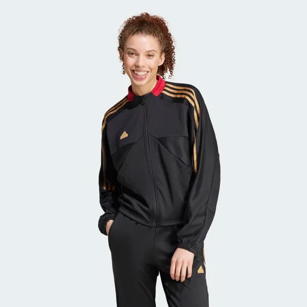 Спортивная куртка с 3 полосками Tiro Cut Adidas, цвет Black/Team Victory Red