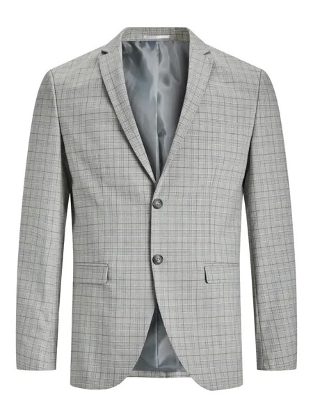 Пиджак узкого кроя JACK & JONES Solaris, антрацит/грязный цвет/камень/светло-серый