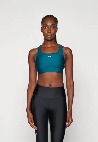 Спортивный бюстгальтер средней поддержки CROSSBACK LONGLINE Under Armour, цвет hydro teal/white