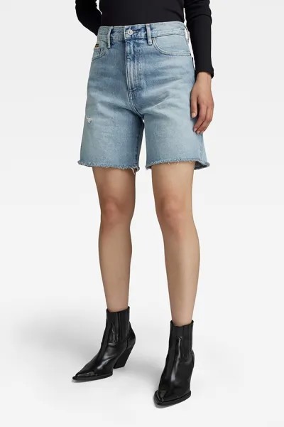 Короткие джинсы с завышенной талией и свободным кроем G-Star Raw, синий