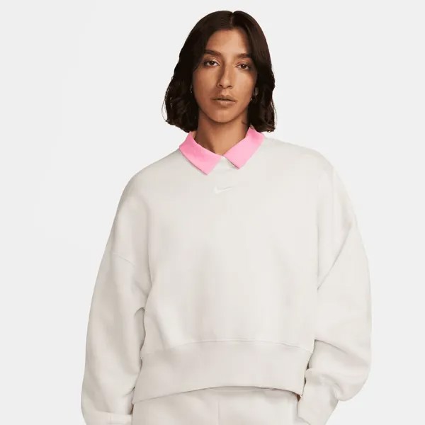 Толстовка Sportswear Phoenix Fleece Oversized Crew NIKE, цвет lt orewood brn/sail