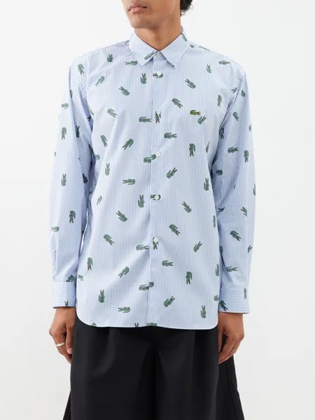 Рубашка из хлопкового поплина в полоску из коллаборации с lacoste Comme Des Garçons, белый