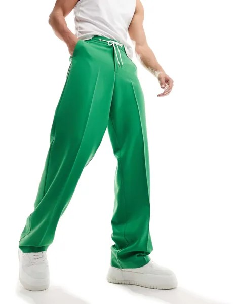 Зеленые джоггеры с широкими штанинами ASOS
