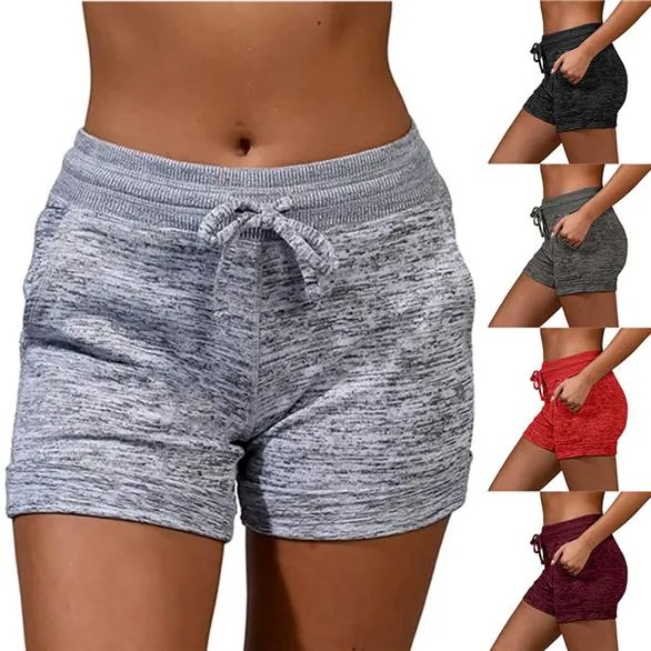 Летом женщины Быстрый сухой короткий дышащий Бег Спорт Drawstring Шорты Эластичные Waist Упражнение Фитнес-йога Шорты