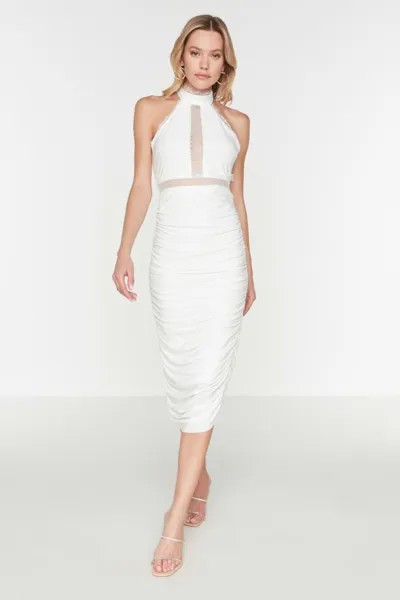 Вечернее платье из кружева цвета экрю TPRSS22EL2333 Trendyol