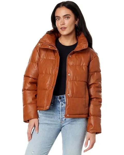 Пуховик Avec Les Filles Faux-Ever Leather Cropped, цвет Caramel