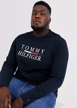 Темно-синий лонгслив с логотипом Tommy Hilfiger Big & Tall