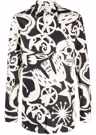 Alexander McQueen рубашка с длинными рукавами и принтом