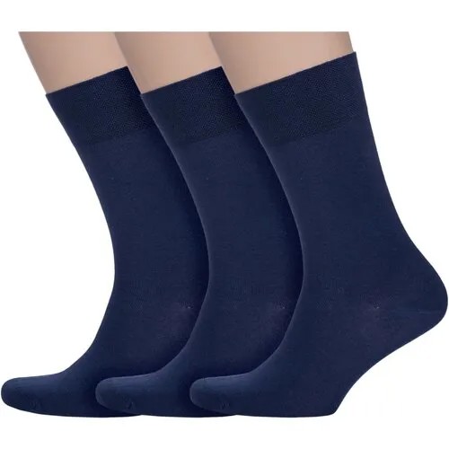 Мужские носки AKOS, 3 пары, классические, размер 29-31, синий