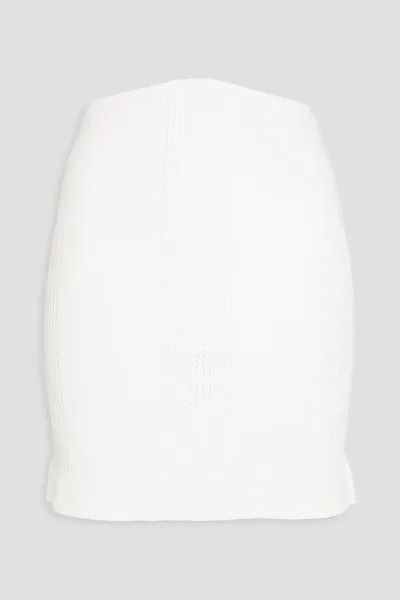 Мини-юбка вязки пуантелле Hervé Léger, слоновая кость