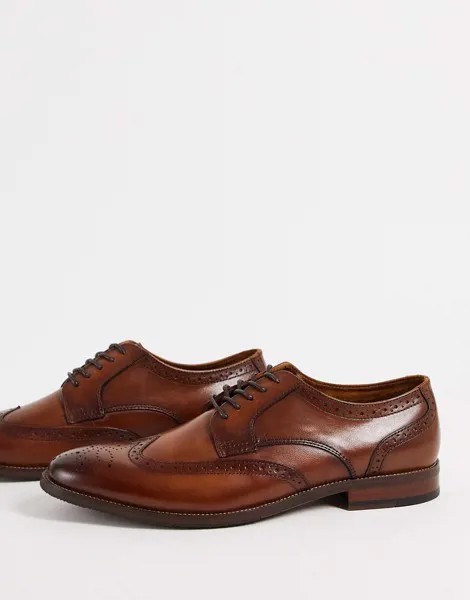 Светло-коричневые туфли-оксфорды на шнуровке из гладкой кожи Aldo-Коричневый цвет
