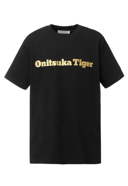 Футболка с принтом Onitsuka Tiger, цвет black gold